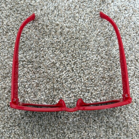 Square Frame Red Sunglasses Square Y2K Bold Trendy Festival - Picture 6 of 9